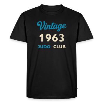 Année de naissance rétro vintage du Judo Club 1963 - T-shirt Premium bio Homme - noir - Devant - Nico (187cm)