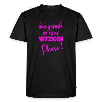 Heated phase – humor during menopause - Men's Premium Organic T-Shirt - black - Front - Nico (187cm)