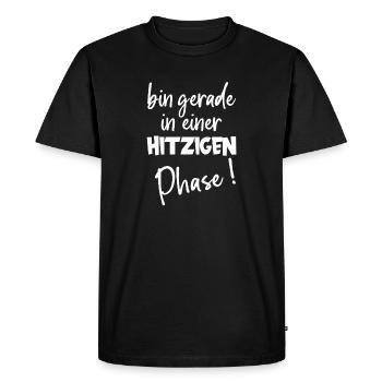 Heated phase hot flashes Humor about menopause - Men's Premium Organic T-Shirt - black - Front - Nico (187cm)