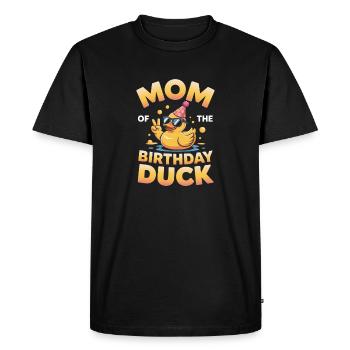 Mom of the Birthday Duck - Men's Premium Organic T-Shirt - black - Front - Nico (187cm)