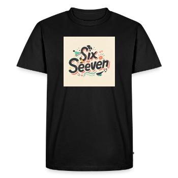 Six dix-sept lettres rétro de gribouillis - T-shirt Premium bio Homme - noir - Devant - Nico (187cm)