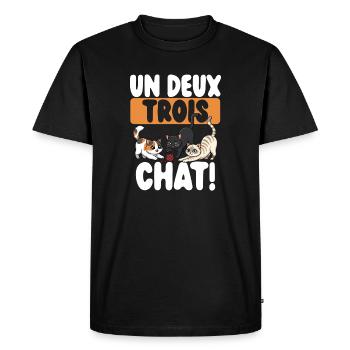 Un, deux, trois chats, mignons chats, - T-shirt Premium bio Homme - noir - Devant - Nico (187cm)