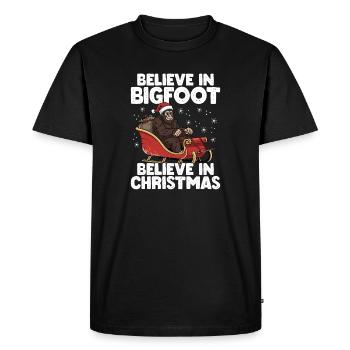 Croyez en Bigfoot. Croire - T-shirt Premium bio Homme - noir - Devant - Nico (187cm)