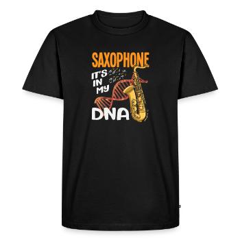 Saxophone dans mon ADN Hobby Saxophoniste Saxophone - T-shirt Premium bio Homme - noir - Devant - Nico (187cm)