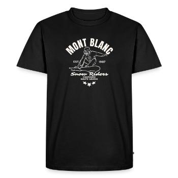 Mont Blanc Snow Riders Vintage - T-shirt Premium bio Homme - noir - Devant - Nico (187cm)