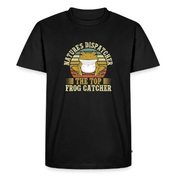 Frog Catcher Dispatcher Frog - Men's Premium Organic T-Shirt - black - Front - Nico (187cm)