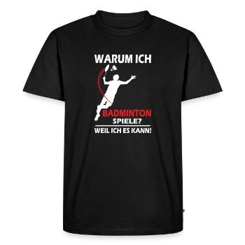 Joueur de badminton offre des tenues de badminton - T-shirt Premium bio Homme - noir - Devant - Nico (187cm)