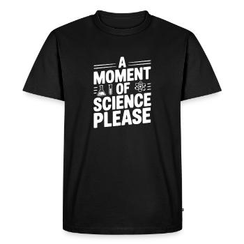 Un moment de science, s’il vous plaît - T-shirt Premium bio Homme - noir - Devant - Nico (187cm)