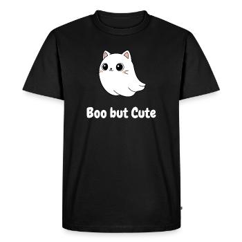 Boo mais mignonne illustration de fantôme chat - T-shirt Premium bio Homme - noir - Devant - Nico (187cm)