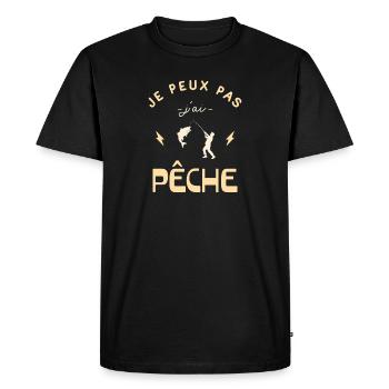 I can't I fished fisherman humor - Men's Premium Organic T-Shirt - black - Front - Nico (187cm)