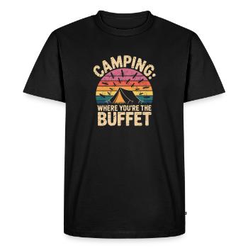 Camping Where You're The Buffet Lustiger Camping - Men's Premium Organic T-Shirt - black - Front - Nico (187cm)