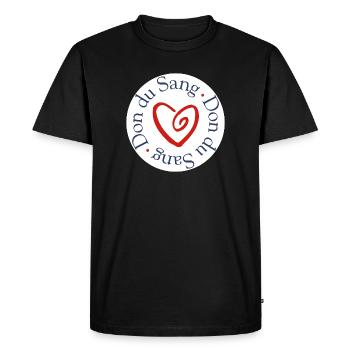Don du Sang Coeur Solidaire - T-shirt Premium bio Homme - noir - Devant - Nico (187cm)