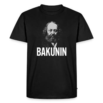 Bakunin Portrait Bold Typography - Men's Premium Organic T-Shirt - black - Front - Nico (187cm)