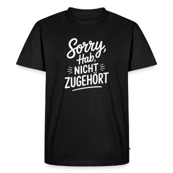 désolé, je n’ai pas écouté, distrait, antisocial. - T-shirt Premium bio Homme - noir - Devant - Nico (187cm)