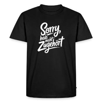 désolé, je n’ai pas écouté, distrait, antisocial. - T-shirt Premium bio Homme - noir - Devant - Nico (187cm)