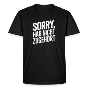 désolé, je n’ai pas écouté, distrait, antisocial. - T-shirt Premium bio Homme - noir - Devant - Nico (187cm)