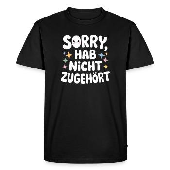 désolé, je n’ai pas écouté, distrait, antisocial. - T-shirt Premium bio Homme - noir - Devant - Nico (187cm)