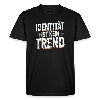 L’identité n’est pas une déclaration de tendance La fierté - T-shirt Premium bio Homme - noir - Devant - Nico (187cm)