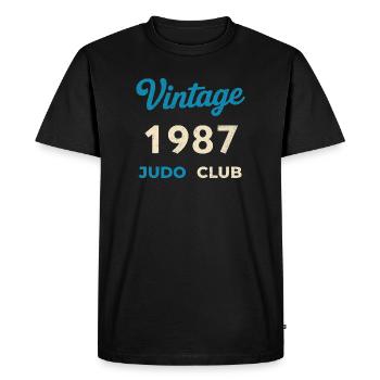 Vintage 1987 Judo Club Retro Birth Year Gift - Men's Premium Organic T-Shirt - black - Front - Nico (187cm)
