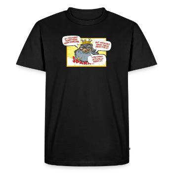 Royal crow with spark slogan - Men's Premium Organic T-Shirt - black - Front - Nico (187cm)
