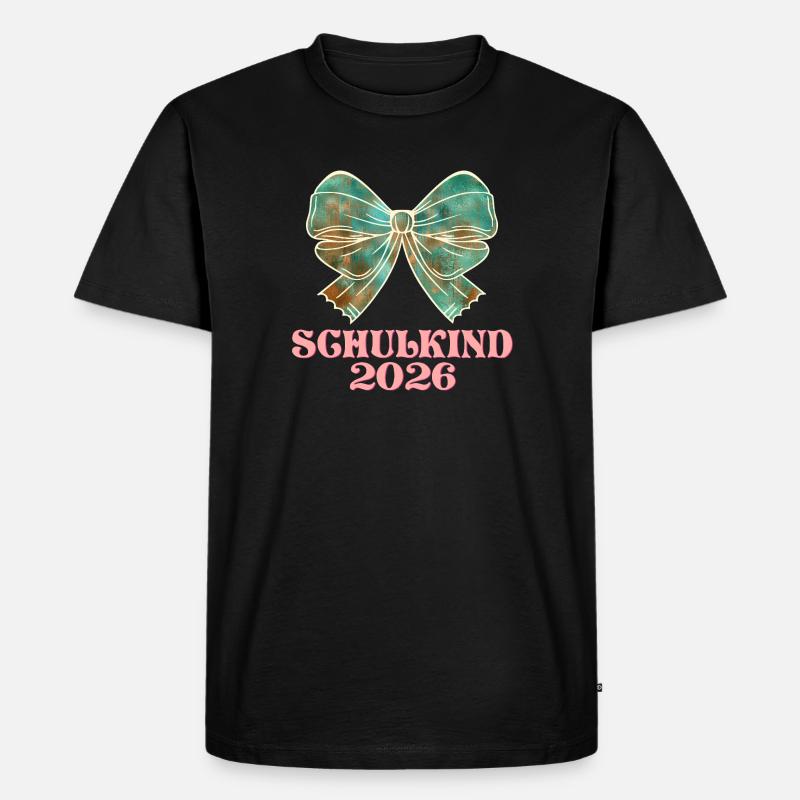 Schulkind 2026 Einschulung Mädchen - Männer Premium Bio T-Shirt - Schwarz