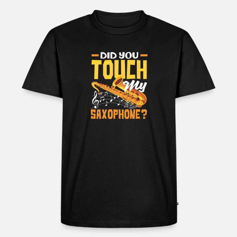 Saxophon Lustiger Spruch - Männer Premium Bio T-Shirt - Schwarz