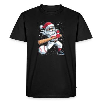 Santa Baseball Allstar - Men's Premium Organic T-Shirt - black - Front - Nico (187cm)