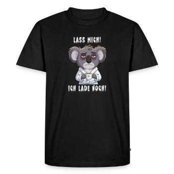 Drôle de drôle de café du coala grognon du matin - T-shirt Premium bio Homme - noir - Devant - Nico (187cm)