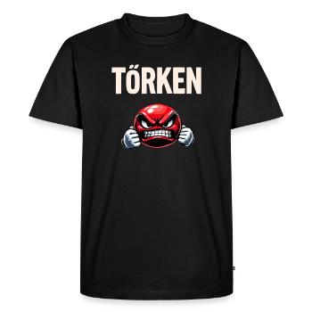 Drôle Dire Törken Dessin animé Drôle Dinde Mème - T-shirt Premium bio Homme - noir - Devant - Nico (187cm)