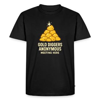 Gold Panning Hobby Gift Creek Pan - Men's Premium Organic T-Shirt - black - Front - Nico (187cm)