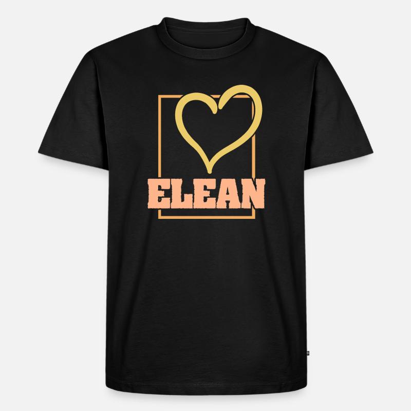 Herz Elea - Männer Premium Bio T-Shirt - Schwarz