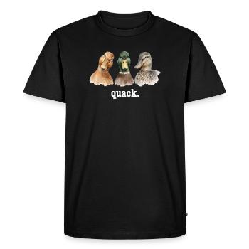 Canard qui coince, canard drôle d’amoureux qui croasse, croasse. - T-shirt Premium bio Homme - noir - Devant - Nico (187cm)