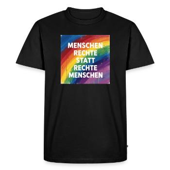 Human rights instead of right-wing people - Men's Premium Organic T-Shirt - black - Front - Nico (187cm)