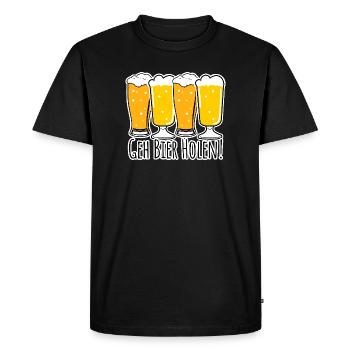 Va chercher de la bière ! - T-shirt Premium bio Homme - noir - Devant - Nico (187cm)