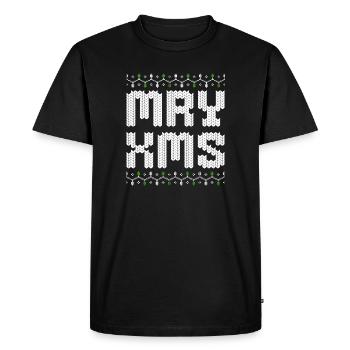 Merry Christmas MRY XMS Ugly Xmas Style - Men's Premium Organic T-Shirt - black - Front - Nico (187cm)