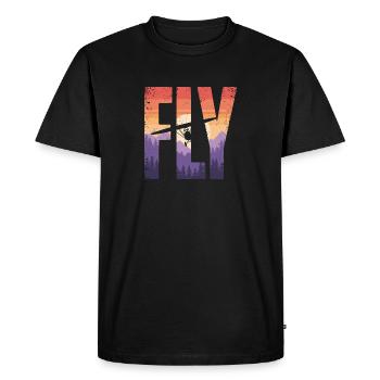 Vol vers le coucher du soleil - T-shirt Premium bio Homme - noir - Devant - Nico (187cm)
