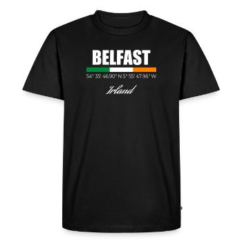 Belfast - T-shirt Premium bio Homme - noir - Devant - Nico (187cm)