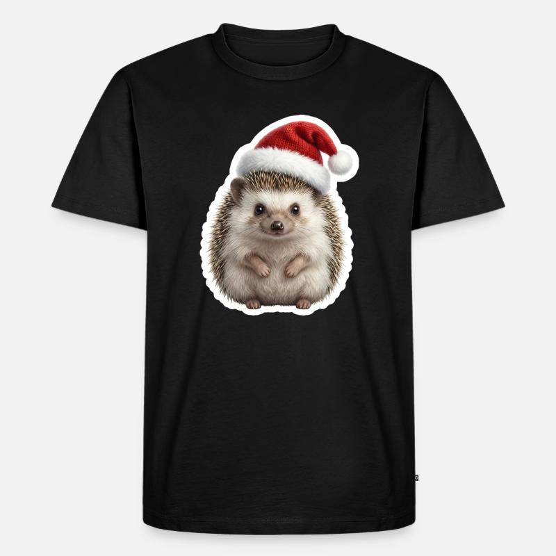 Igel mit weicher Muetze - Männer Premium Bio T-Shirt - Schwarz