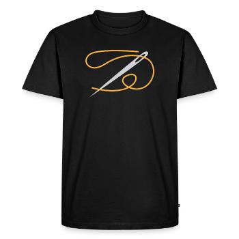 Golden Thread Needle Ornament - Men's Premium Organic T-Shirt - black - Front - Nico (187cm)