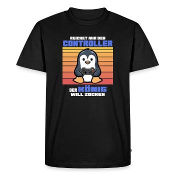 Roi du jeu - T-shirt Premium bio Homme - noir - Devant - Nico (187cm)