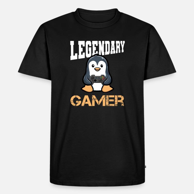 controller zocken gamen - Männer Premium Bio T-Shirt - Schwarz