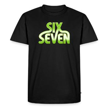 Six Seven 6 7 - 67 - Typographie verte Conception de mèmes - T-shirt Premium bio Homme - noir - Devant - Nico (187cm)