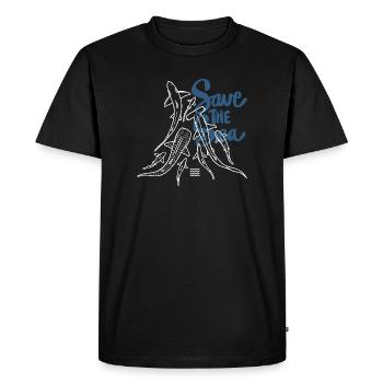 Save The Ocean Line Art  - Men's Premium Organic T-Shirt - black - Front - Nico (187cm)