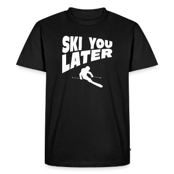 Humour de chauffeur de ski plus tard - T-shirt Premium bio Homme - noir - Devant - Nico (187cm)