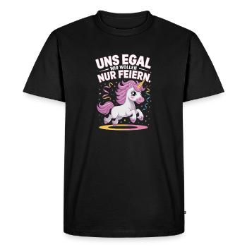 We don't care, we just want to party, unicorn party - Men's Premium Organic T-Shirt - black - Front - Nico (187cm)