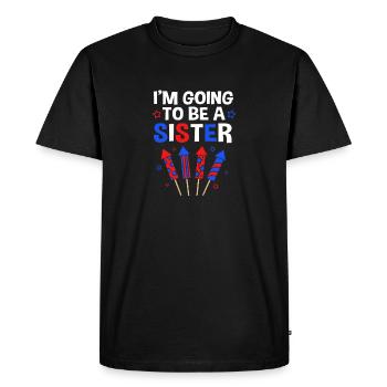 4 juillet Révélation du sexe Grossesse - T-shirt Premium bio Homme - noir - Devant - Nico (187cm)