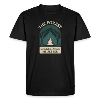 Remise à zéro mentale, Forest Walk Overthinker - T-shirt Premium bio Homme - noir - Devant - Nico (187cm)