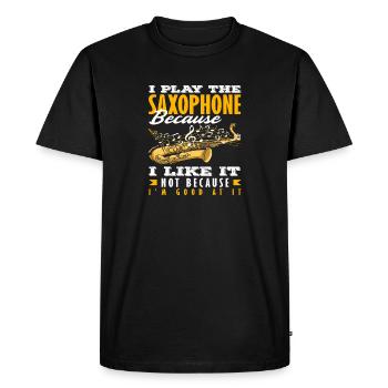 I like playing the saxophone funny saxophonist - Men's Premium Organic T-Shirt - black - Front - Nico (187cm)