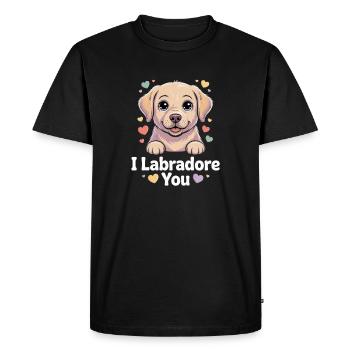 Moi Labrador You Pretty Pup Illustration - T-shirt Premium bio Homme - noir - Devant - Nico (187cm)