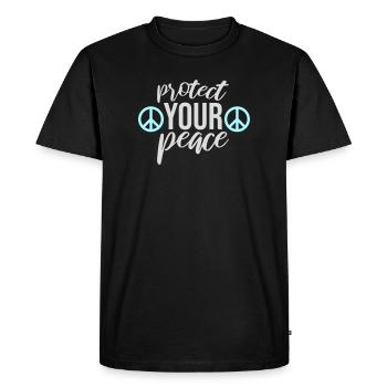 Protégez votre paix Santé mentale Pleine conscience - T-shirt Premium bio Homme - noir - Devant - Nico (187cm)